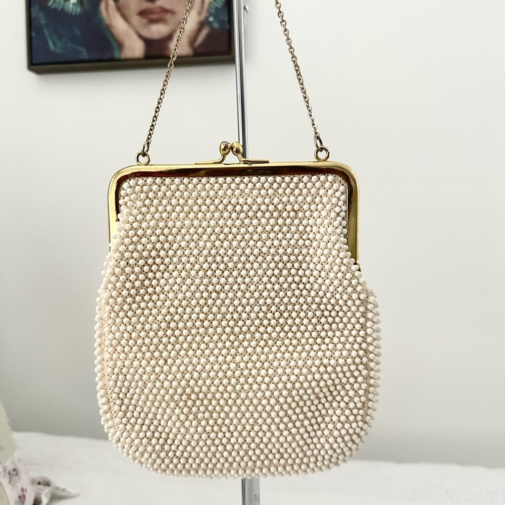 Lumured Corde’ Bead Vintage from the 1950s Beaded Evening Bag/Clutch